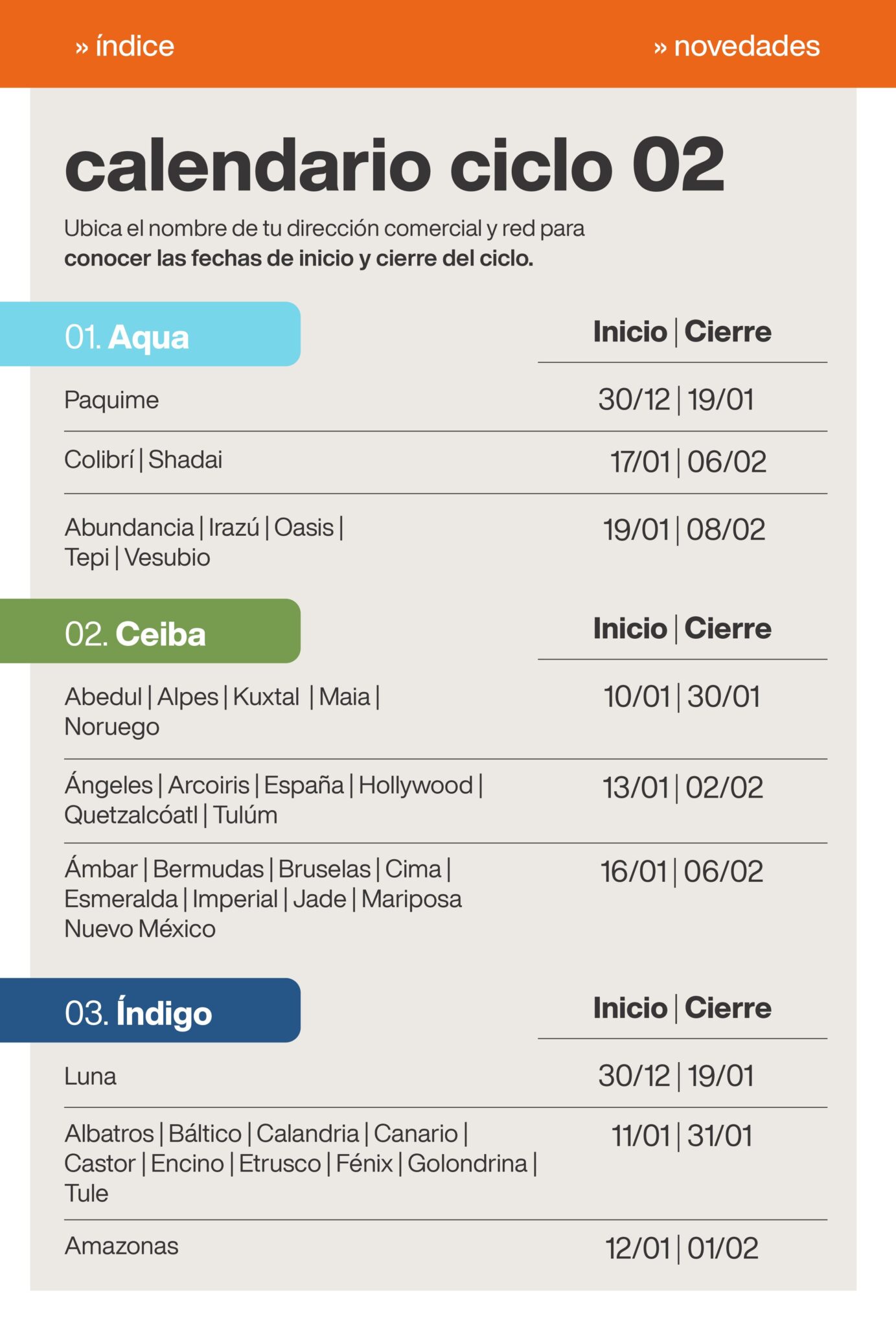 Calendario de Ciclos Natura México 2024 100 Oficial